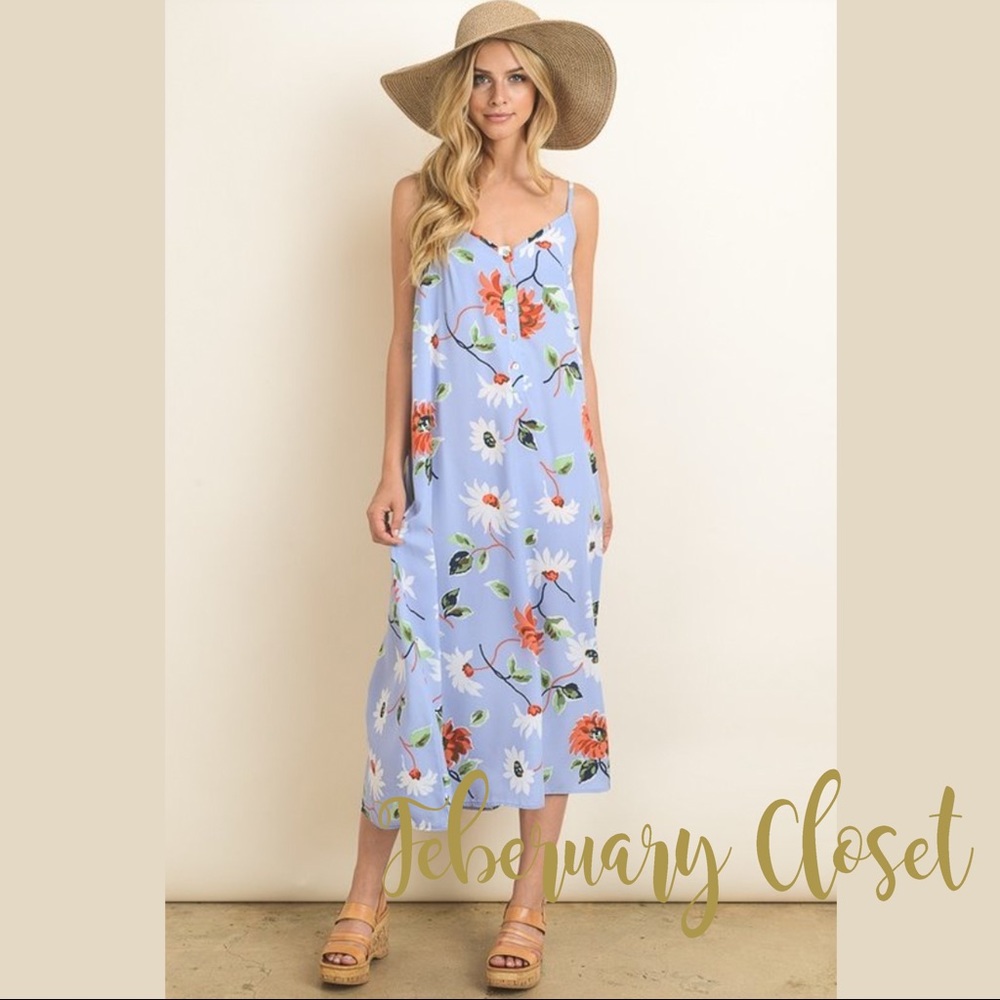 Woven Floral Print Midi Dress (reduced)